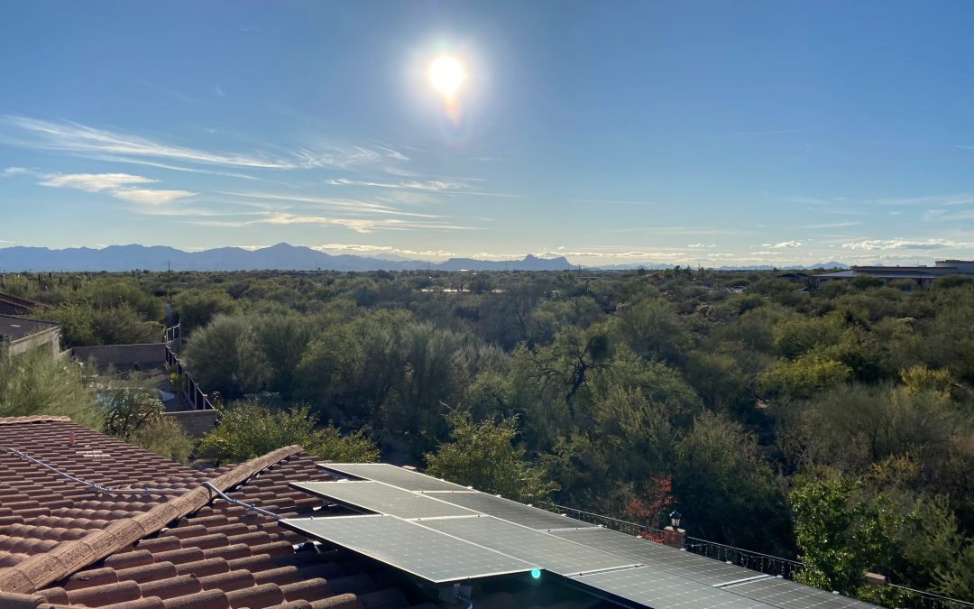 rooftop solar install with tucson sky