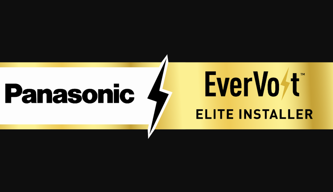 Panasonic Elite Installer Evervoly Installer Seal with stylized lightning bolt